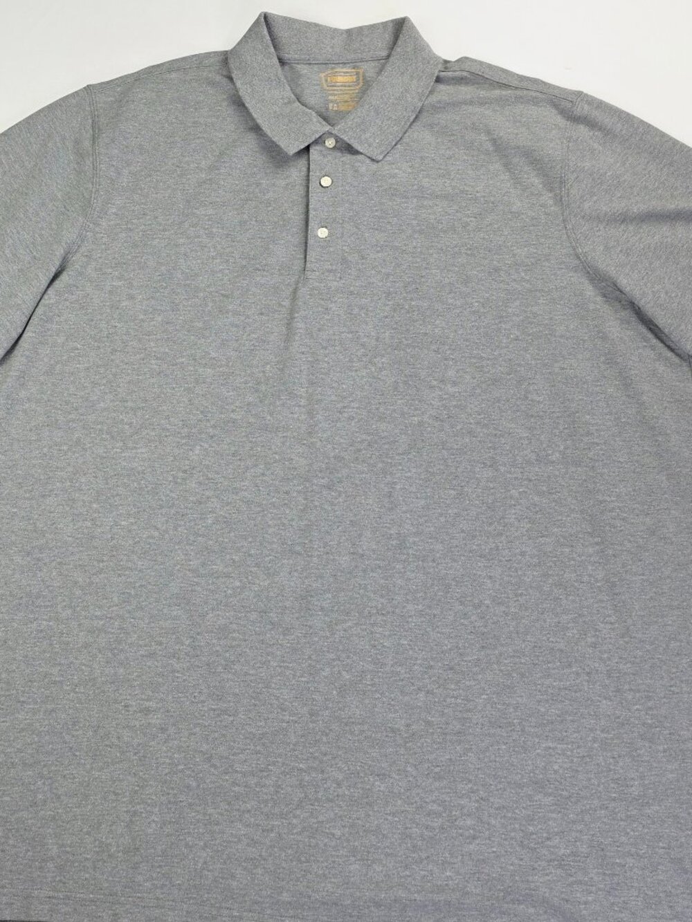 Foundry Size 3XLT Mens Gray Short Sleeve Cotton Blend Spread Collar Polo